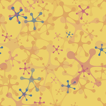 multi-colored blots on a yellow background