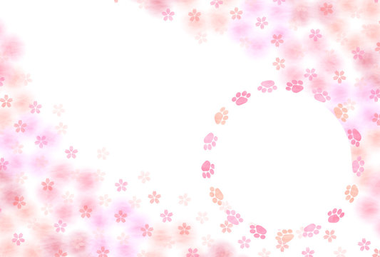戌　年賀状　桜　背景 