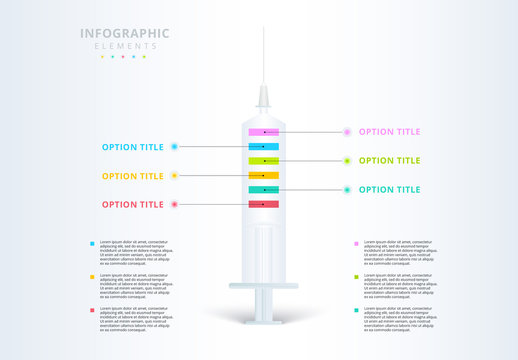 Colorful Syringe Step Infographic