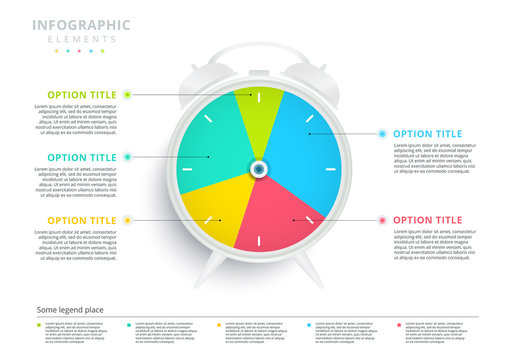 Colorful Pie Chart Clock Infographic