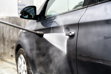 Fototapeta premium Autowäsche in der Waschstraße