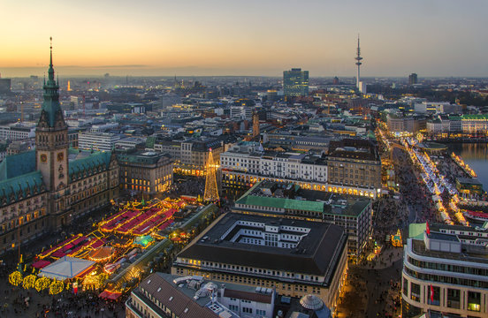 christmas time in Hamburg with christmas market