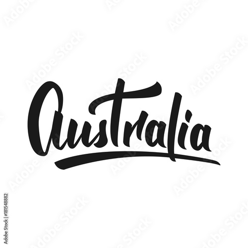"Australia. Modern hand lettering text design. Australia calligraphy