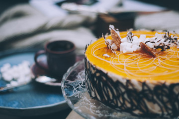 cake with passion fruit