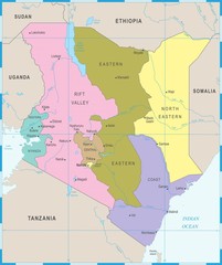 Kenya Map - Detailed Vector Illustration