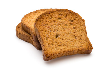 Sliced Toast Bread isolated on white background, top view.