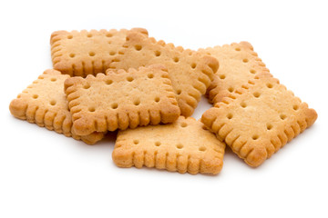 Tasty cookies biscuits on the  isolated background.