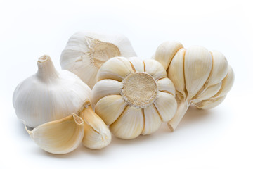 Garlic isolated on the white background.