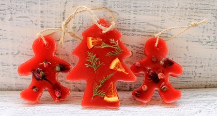 Aromatic New Year sachets made of paraffin with natural aroma-oil