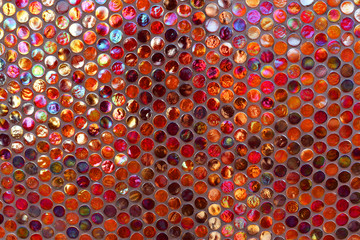 Panele Szklane Podświetlane  tekstura ścienna mozaika czerwona, kolor abstrakcji tłamałe jasne kamienie na ścianie