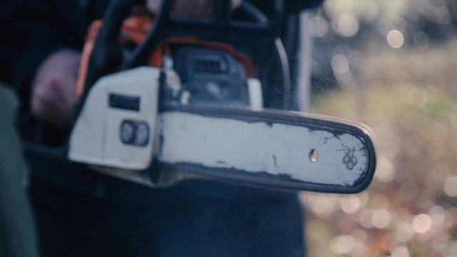 Close Up chainsaw blade.