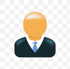 Cute Businessman Icon on Transparence Background . Isolated Vector Illustration 