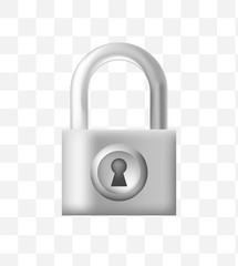 Cute Lock Closed Icon on Transparence Background . Isolated Vector Illustration 
