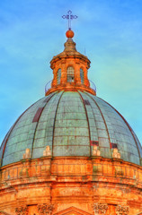 Fototapeta na wymiar Dome of Palermo Cathedral at sunset - Sicily, Italy