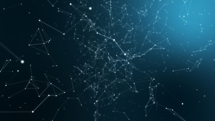 Modern technological rotary background with connections and nodes 3d illustration © flashmovie