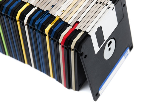 row of floppy disks