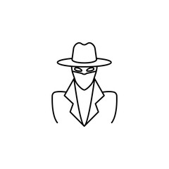 Robber line icon. Insurance outline icon