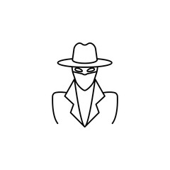 Robber line icon. Insurance outline icon