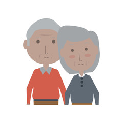 cartoon eldery couple icon over white background colorful design vector illustration