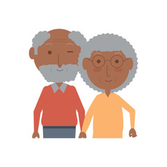 cartoon eldery couple icon over white background colorful design vector illustration