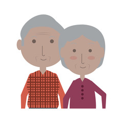 cartoon eldery couple icon over white background colorful design vector illustration