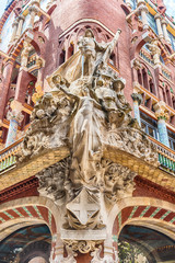 Sculptures of Palau de la Musica Catalana, Barcelona, Catalonia, Spain