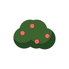 green bush icon over white background colorful design vector illustration