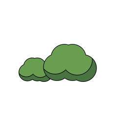 green bushes icon over white background colorful design vector illustration