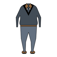 casual clothes for a senior man over white background colorful design vector illustration