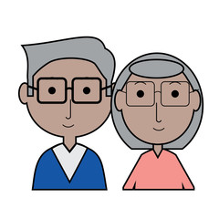 cartoon eldery couple icon over white background colorful design vector illustration