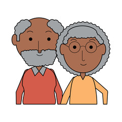 cartoon eldery couple icon over white background colorful design vector illustration