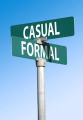 casual and formal sign