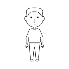 cartoon elderly man icon over white background vector illustration