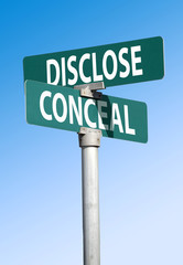 Fototapeta premium disclose and conceal sign