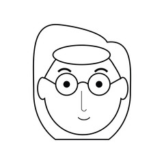 Obraz na płótnie Canvas cartoon elderly woman face icon over white background vector illustration