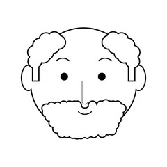 cartoon elderly man face icon over white background vector illustration