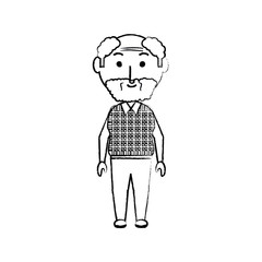cartoon elderly man icon over white background vector illustration