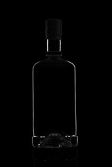 bottle of vodka on a black background