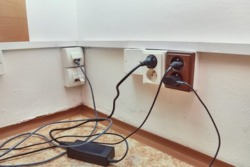 Electric sockets in the corner