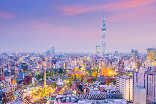Panorama shot of Tokyo city skyline
