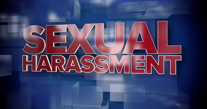A red and blue dynamic 3D Sexual Harassment title page background animation.	 	