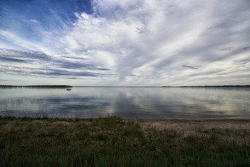 Big sky over the lake.
