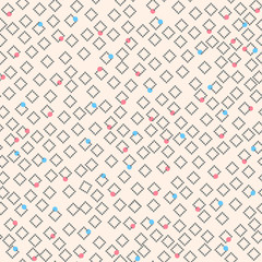 Seamless simple light pattern of pink dots and diamonds