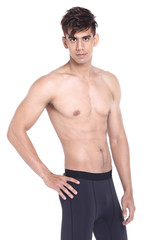 Fototapeta premium half body portrait of a young man wearing fitness sporty outfit