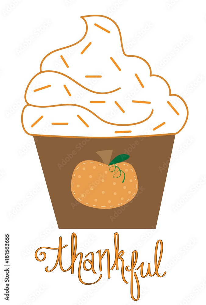 Sticker Happy Thanksgiving Cupcake