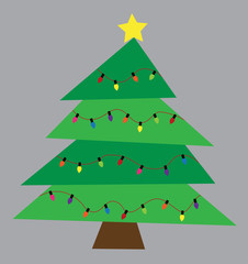 Merry Christmas Tree with Lights