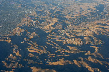 Flying over mountains