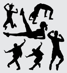 Sport male and female silhouette. Good use for symbol, logo, web icon, mascot, sticker, sign, or any design you want.
