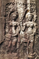 Fototapeta na wymiar Angkor Dancing Apsara decoration, Cambodia