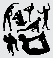 Sport male and female silhouette. Good use for symbol, logo, web icon, mascot, sticker, sign, or any design you want.